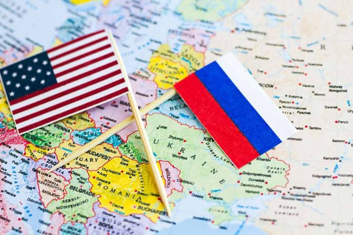 255436207 featured image U.S. and Russian flags on a world map.