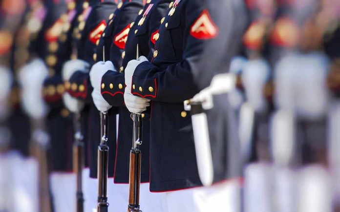 576872671 featured image Military officers standing in formation holding rifles.