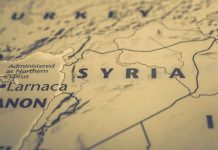 Map showing Syria and surrounding regions