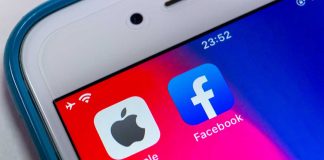 Apple and Facebook apps on smartphone screen