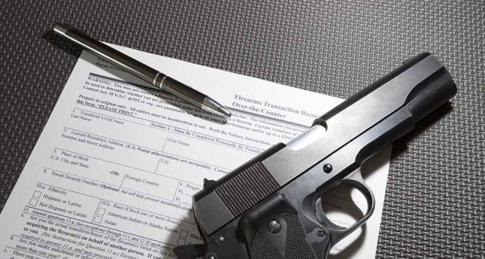 Gun pen and form on textured surface