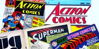 Assorted vintage Superman and Supergirl comic book covers