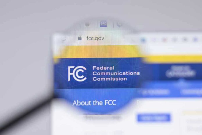 Federal Communications Commission website magnified on browser.