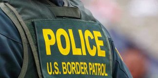 Police U.S. Border Patrol uniform close-up