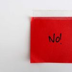 PANIC Mode — Democrat Leaders Abandon Radical A red sticky note with the word 'No!' written in black ink