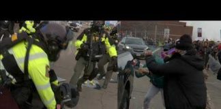 Anti-ICE protesters bombard police with dildos outside