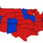 Blue States Warned: Cash Cut Looms Map of the United States colored red and blue.