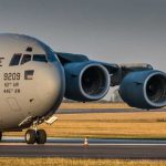 Mystery Fireball Drops B-52 — Eight Gone U.S. Air Force cargo plane taxiing on runway