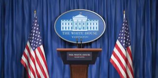 Shadow Summit: Iran, Gaza, Ukraine Collide White House press podium with microphones and two American flags