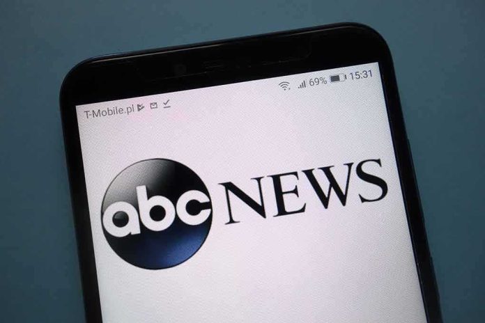 ABC News logo on a smartphone screen