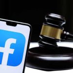 Court Orders Meta Overhaul For Minors Smartphone with Facebook app logo beside a judge’s gavel