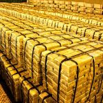 Sewer Dig Reveals $10M in Gold Stacks of gold bars strapped together in a vault