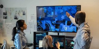 Inflated Counts Fuel Gun Panic Security team monitors multiple surveillance screens in control room