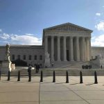 Drug Indictment Meets Diplomatic Shield Supreme Court building with flag and people outside.