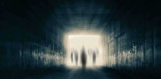 Trump-Ordered UFO Dumps Keep Coming Silhouetted figures at the end of a dark tunnel