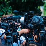 Explosive MURDAUGH Retrial – What Will CHANGE? TV news cameras crowding together at an outdoor event