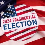 Rubio’s Shocking 35% Surge—GOP Turmoil! Button for 2024 presidential election on American flag