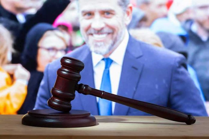 shutterstock_2394258833-1 judge's gavel on desk with blurred suited man in background