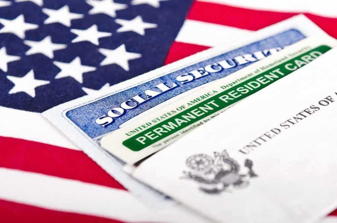 U.S. documents including Social Security card and Permanent Resident Card